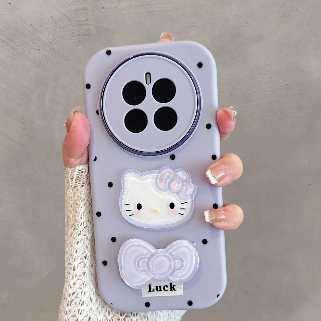 适用于华为荣耀magic7手机壳magic7pro新款可爱少女心带支架紫色