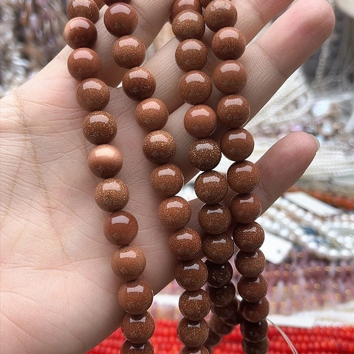 未镶嵌玛瑙/玉髓珠宝半成品一条10mm左右金沙石
