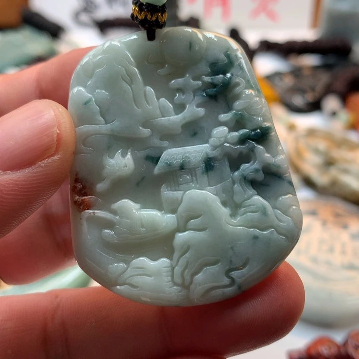 翡翠未镶嵌颈饰保真天然a货翡翠