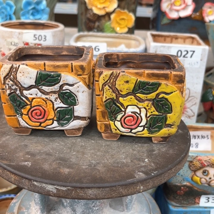 紫砂花盆粗陶材质多肉花盆