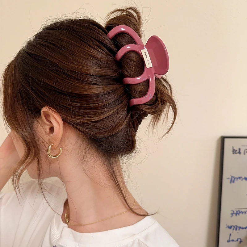 高级感夏季彩色大号盘发抓夹发量多亚克力发夹女后脑勺简约鲨鱼夹
