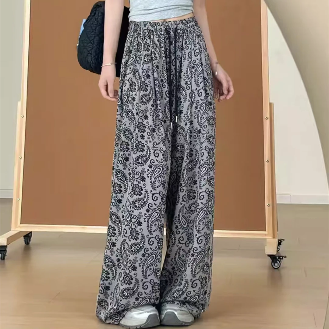 K3325 高腰新款直筒时尚宽松休闲洋气复古百搭休闲裤 Q719-59990