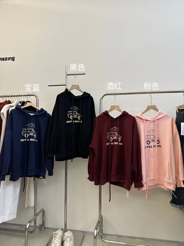 【美式街头】港风chic卫衣女2025宽松韩版潮ins慵懒风bf外套