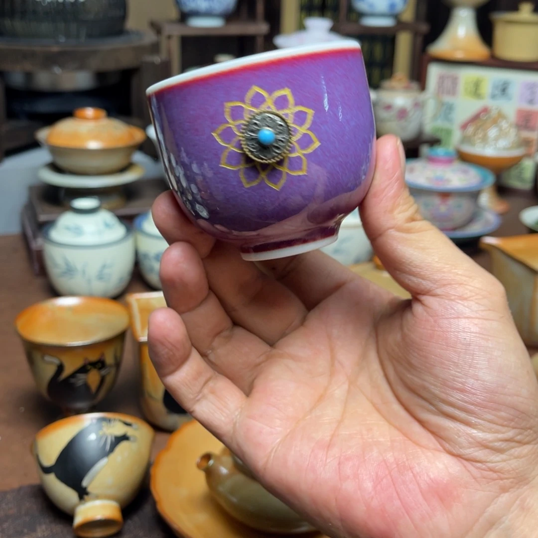 琳***颜素铭品瓷釉下彩茶具