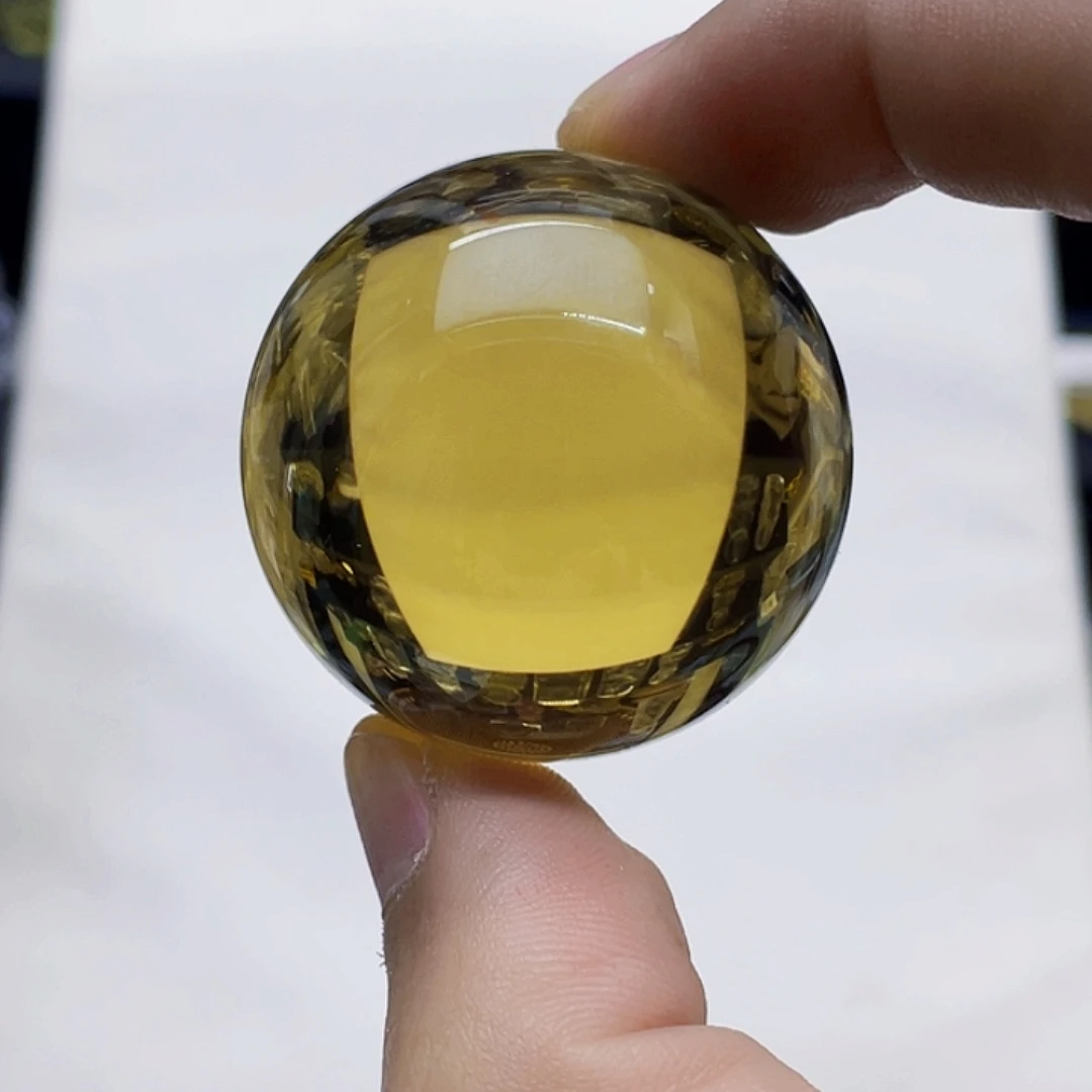 颈饰未镶嵌水晶黄水晶4公分水晶球