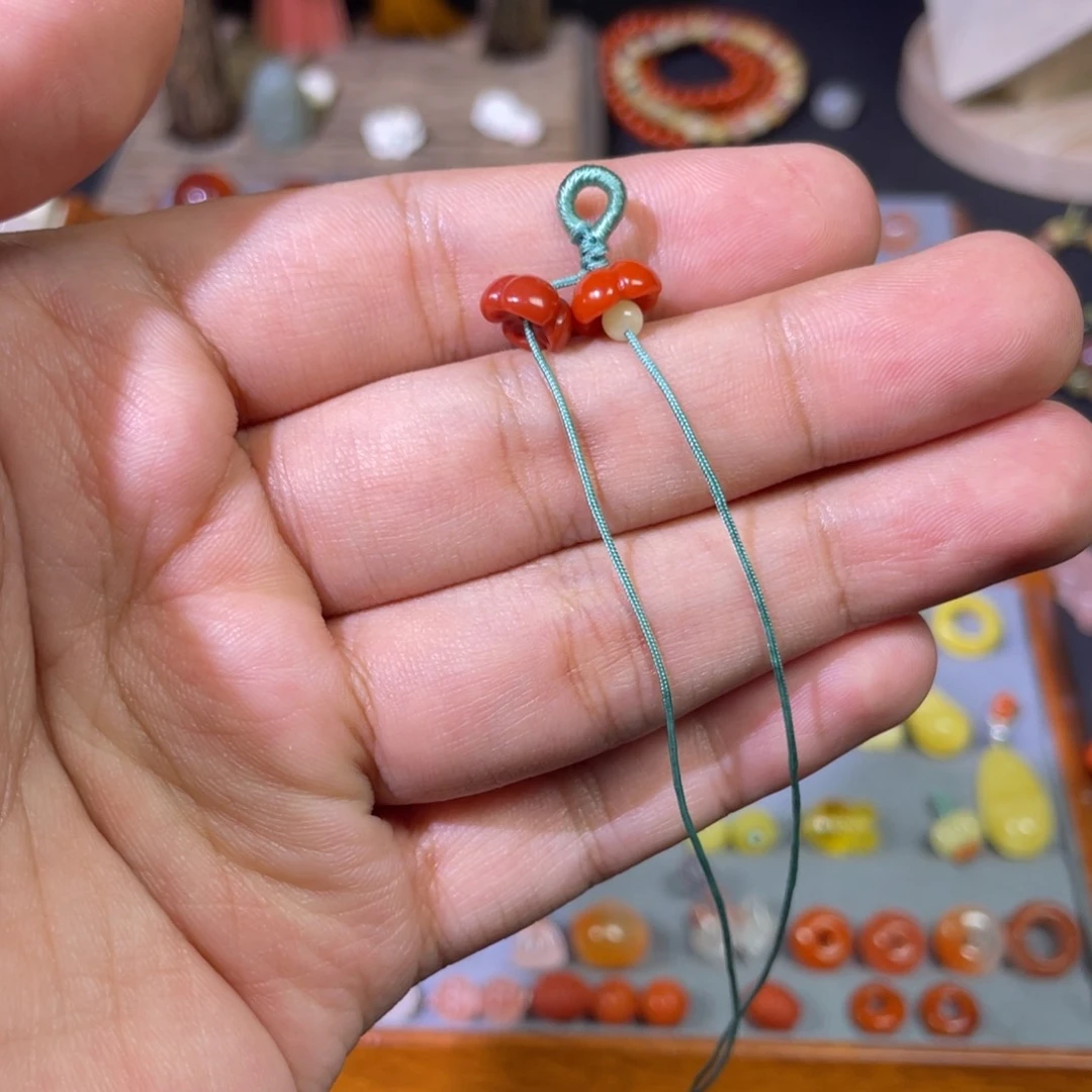 暴***蕾南红玛瑙配饰未镶嵌南红桂花