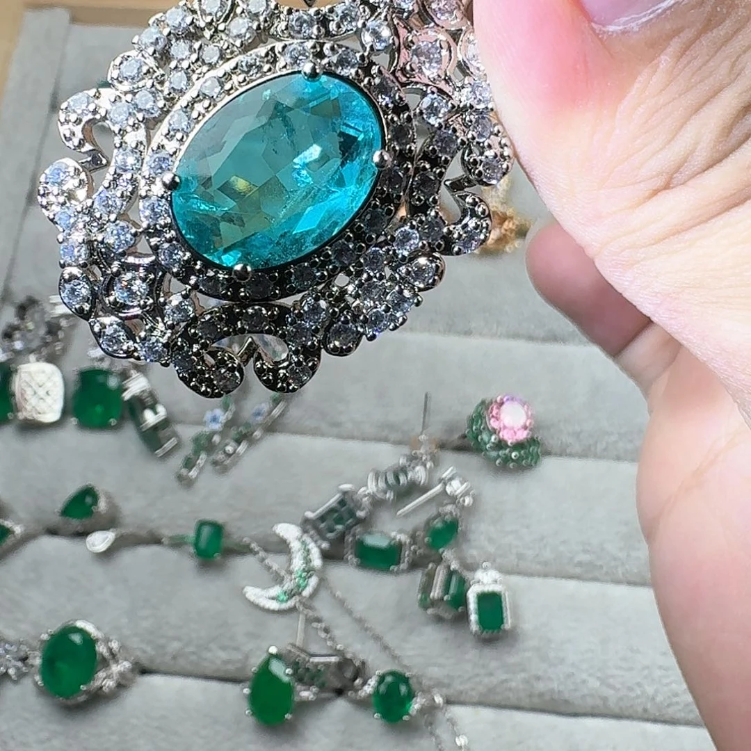 芙蓉石戒指银S925镶嵌