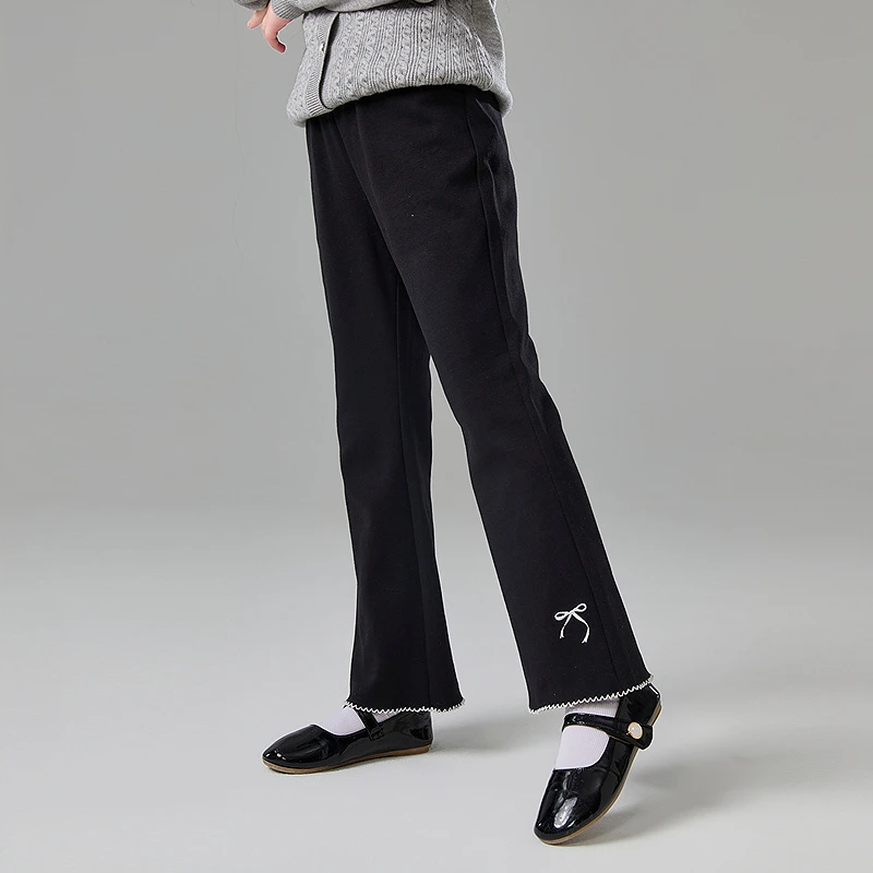 Deesha芭蕾风针织喇叭裤女童25春春装儿童长裤休闲裤-93251A402