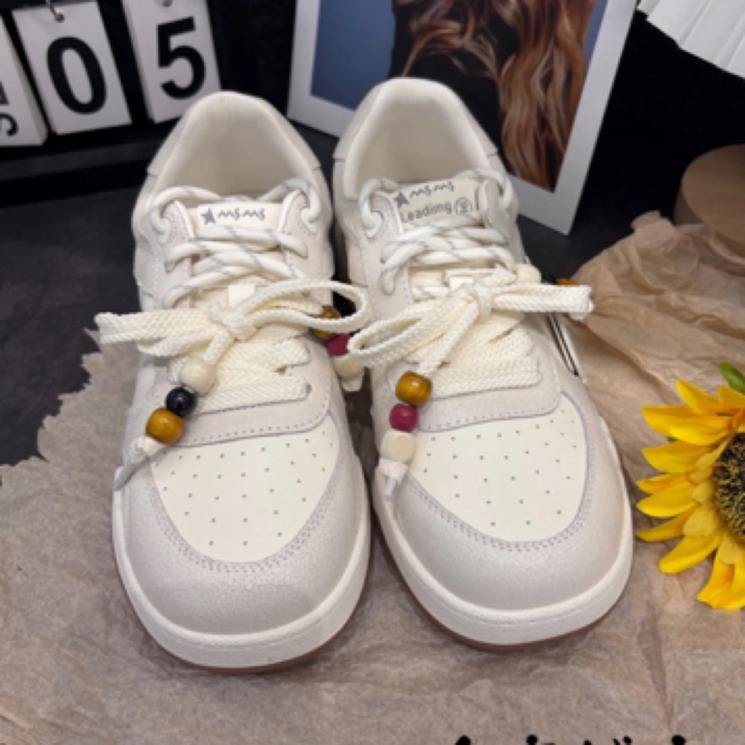 玛莎玛索早秋新款系带圆头透气时尚休闲女士板鞋