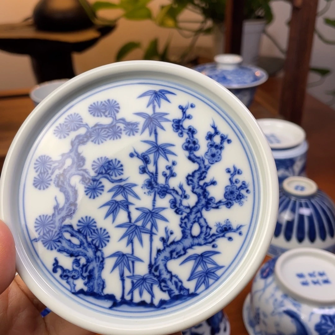 柴窑松竹梅纹盖置