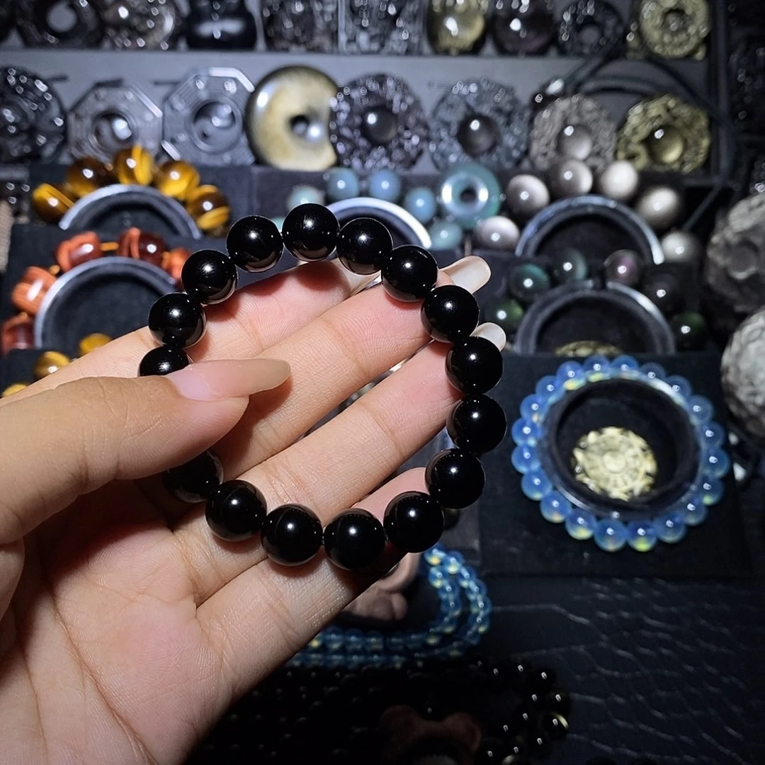 朋***玉黑曜岩未镶嵌颈饰