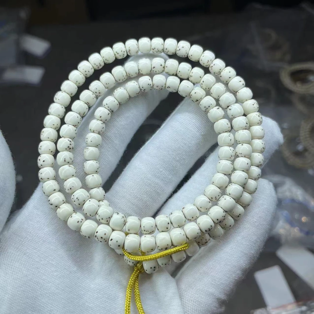 AB38海南星月菩提原生态顺白6×5长串
