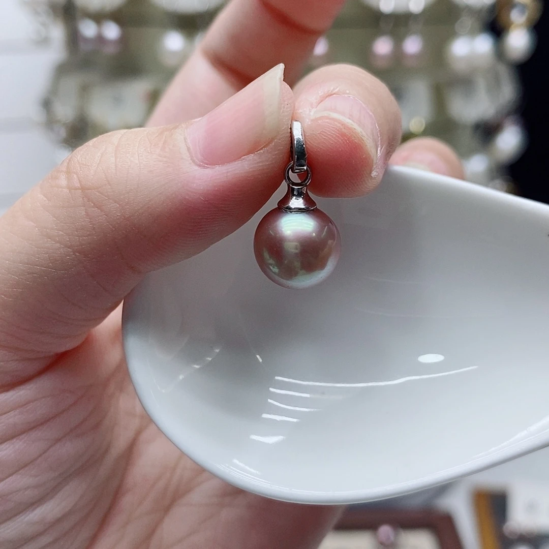 颈饰银S925镶嵌淡水珍珠
