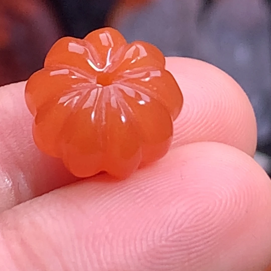 南红玛瑙未镶嵌珠宝半成品南瓜珠