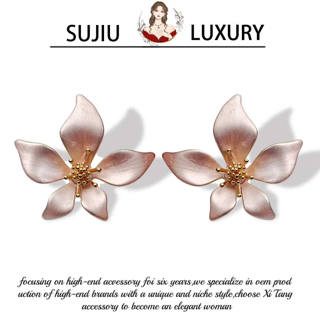 合金耳饰 《芙蓉苑》甜美森系复古气质轻奢耳钉耳环耳坠7038