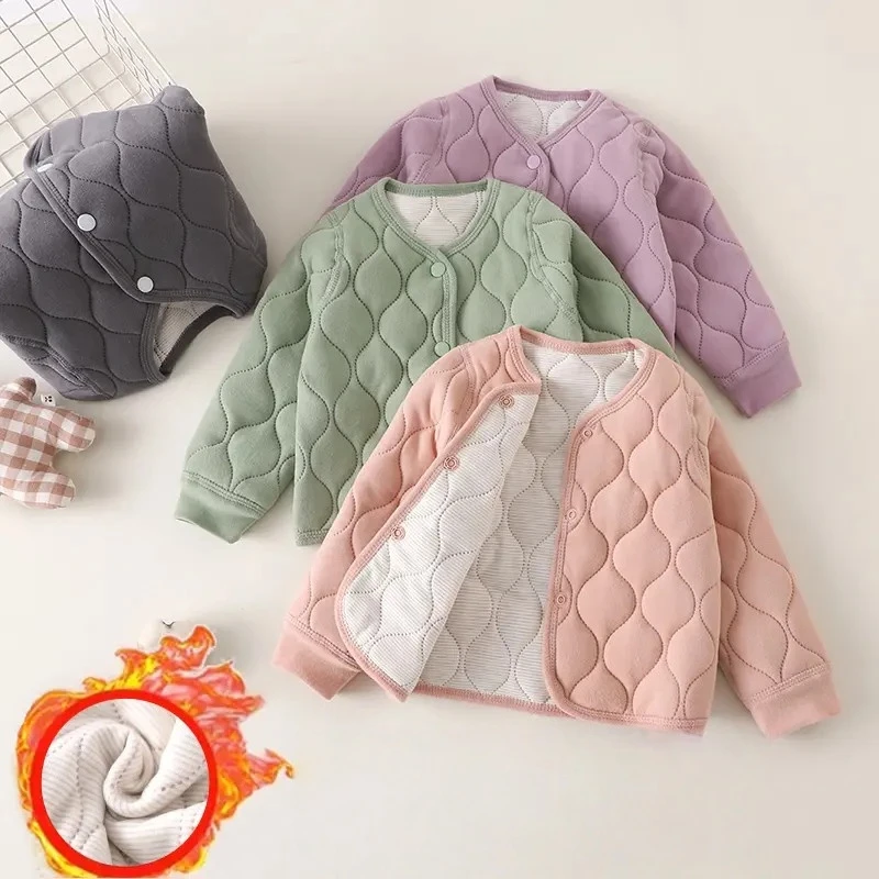 儿童保暖校服神器孩子内胆秋冬新款男童三层夹棉女童加厚外套棉衣