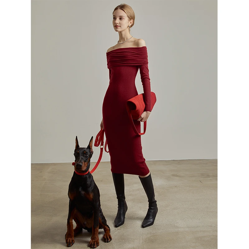 MixSelection｜翘楚NO.3 法式一字领连衣裙MSCHQ0551