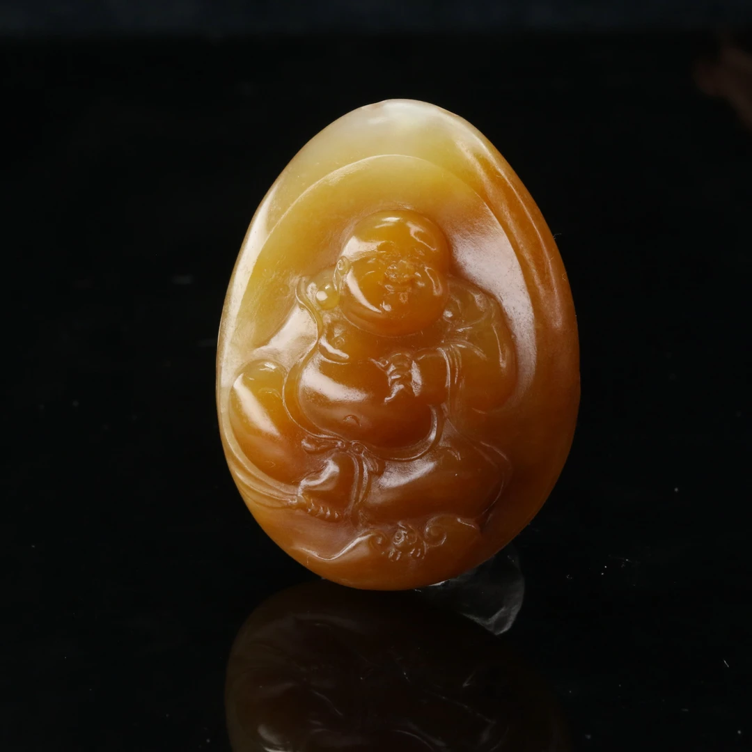 17和田玉黄玉沁籽儿佛公/800274保利厦门拍卖