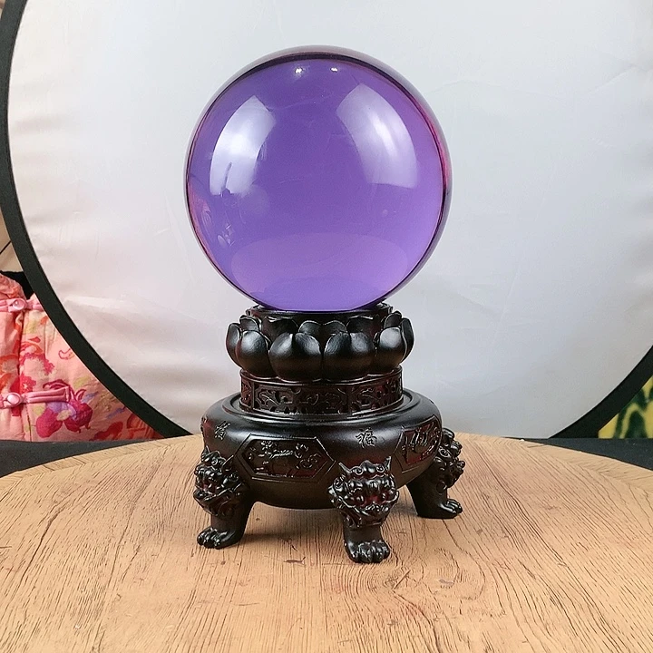 石材紫水晶球直径15带高档底座