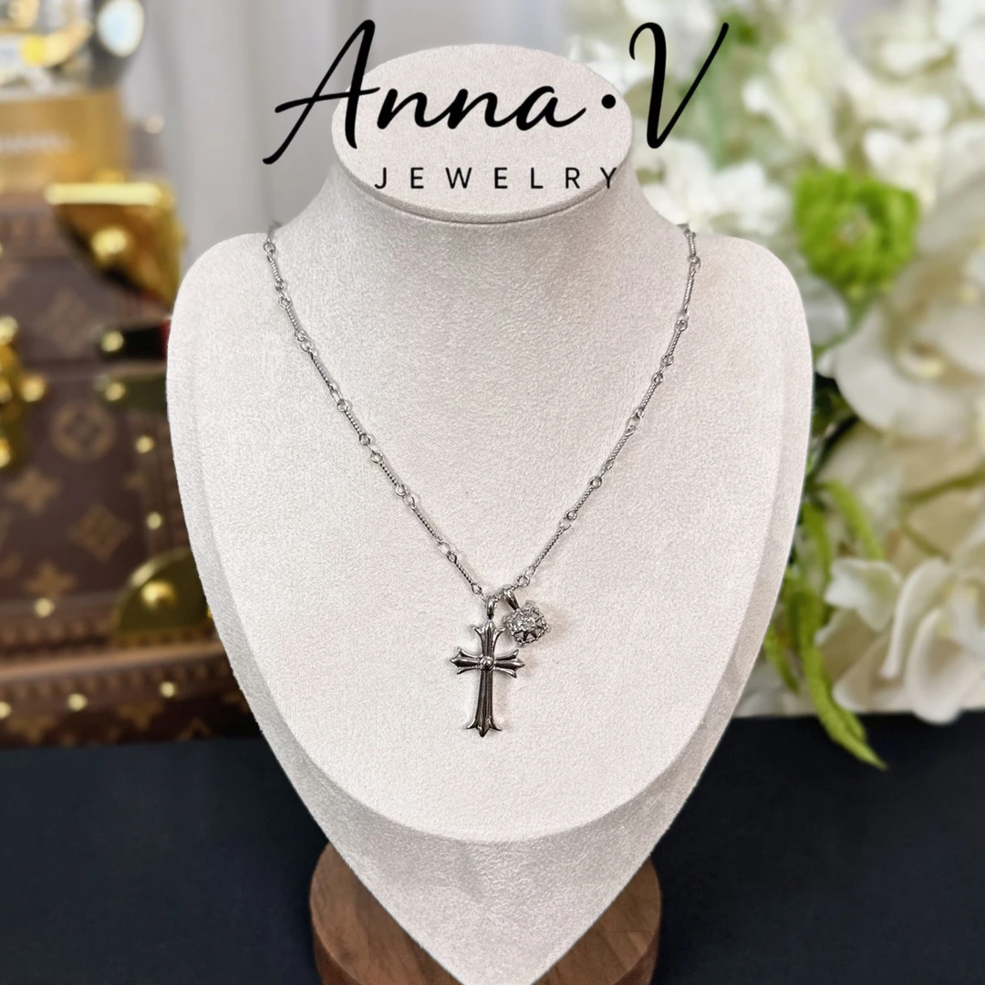锌合金锆石项链 AnnaV朋克风轻奢欧美坠链复古时尚N0101
