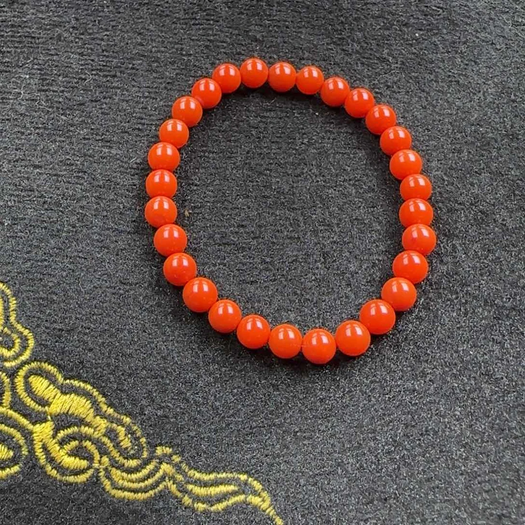 南红玛瑙未镶嵌大水沟6+柿子红单圈