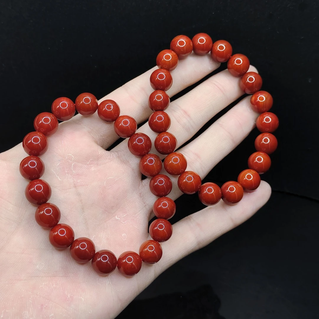 【老三珠宝】红玛瑙单圈手串B1【多样性发其一】约10mm