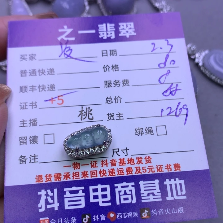 翡翠颈饰银S925镶嵌凌**舍