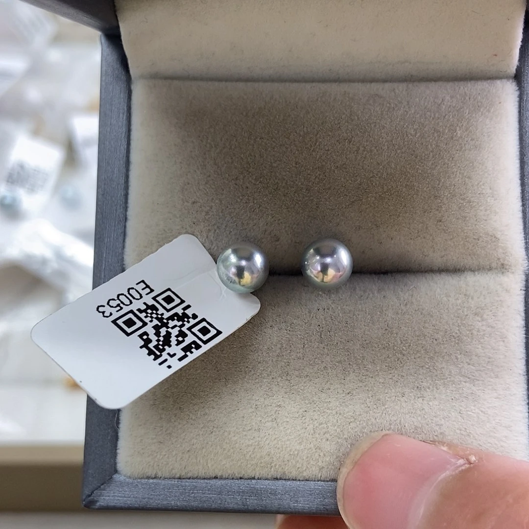 耳饰海水珍珠银S925镶嵌@@E0053