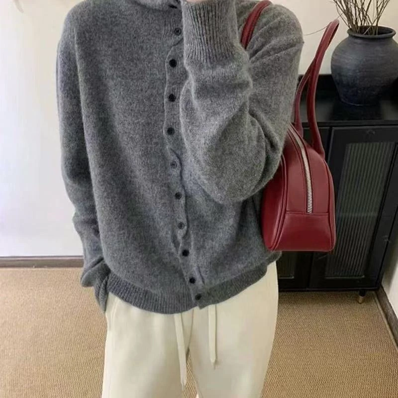 嘉姐家~034灰色立领开衫