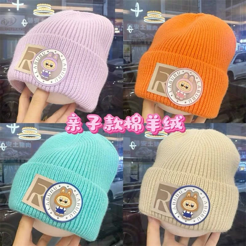 儿童亮灯毛线帽女童秋冬季新款学生中大童宝宝保暖针织毛线帽护耳