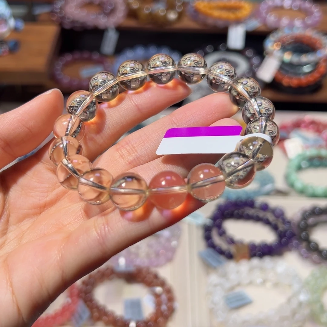 水晶手串未镶嵌大漏价克15巴西黄水晶11m孤品