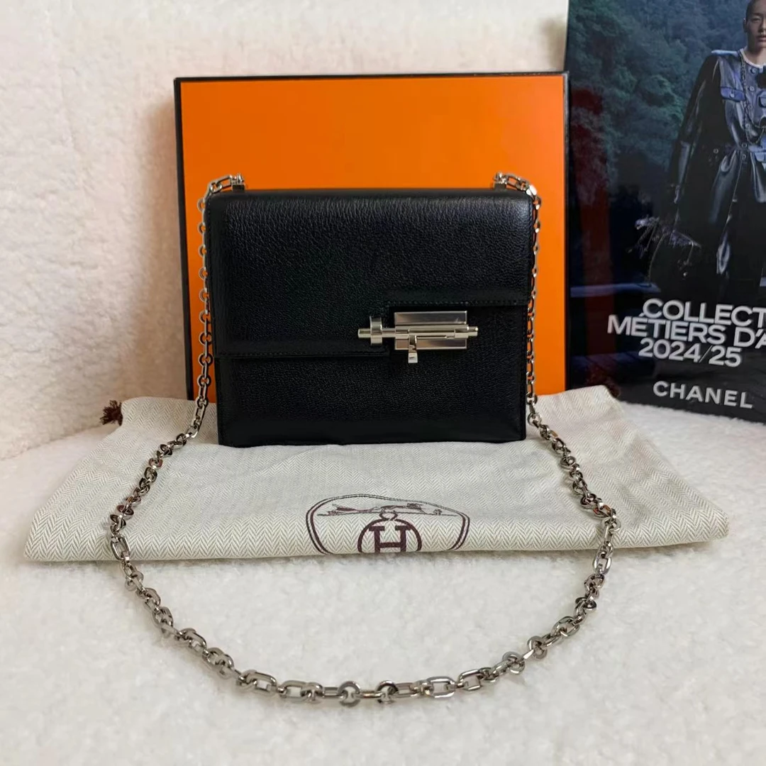 99新 Hermes/爱马仕 壹臻/黑金单肩包mini d刻 /11512497