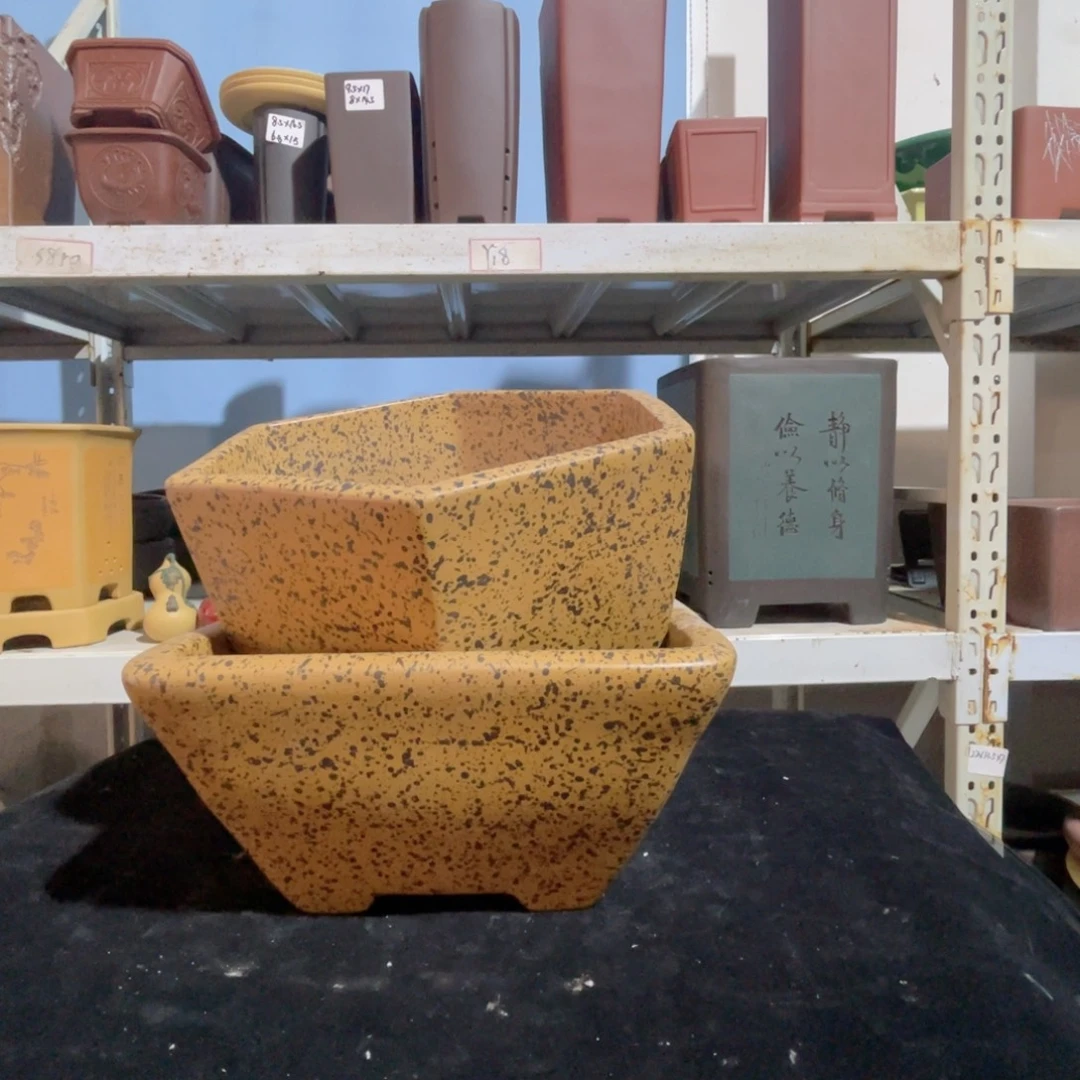 紫砂花盆清仓2个一组