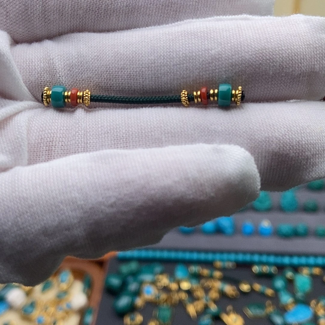 绿松石18K金镶嵌绿松石配饰h