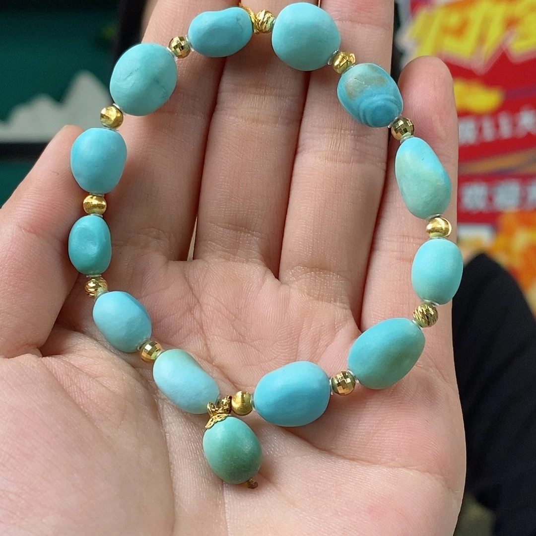 绿松石18K金镶嵌珠宝奇石