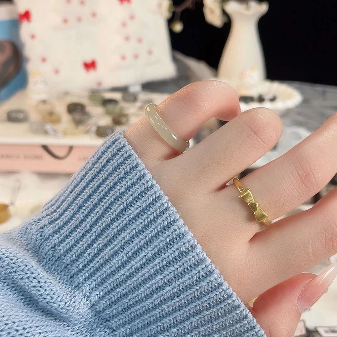 和田玉（糖玉）未镶嵌戒指t4晴水细条15.7不退换