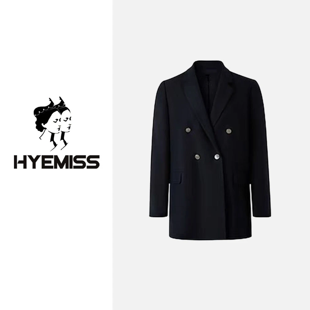 HYEMISSJKF1101A春季新款时尚气质藏蓝色西装领商务通勤西装