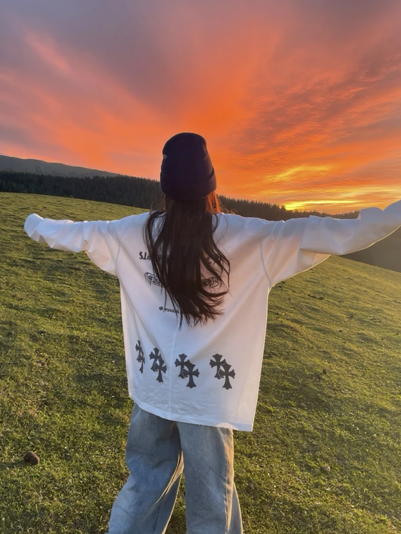 【陶格】秋季新款克罗玩家十字长上衣TG25C3T2554