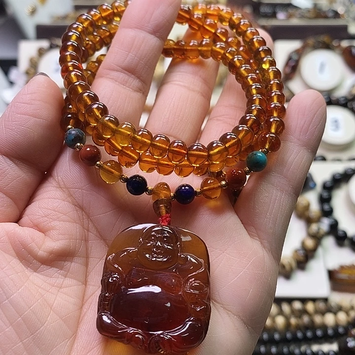 琥珀未镶嵌裸石豆油红