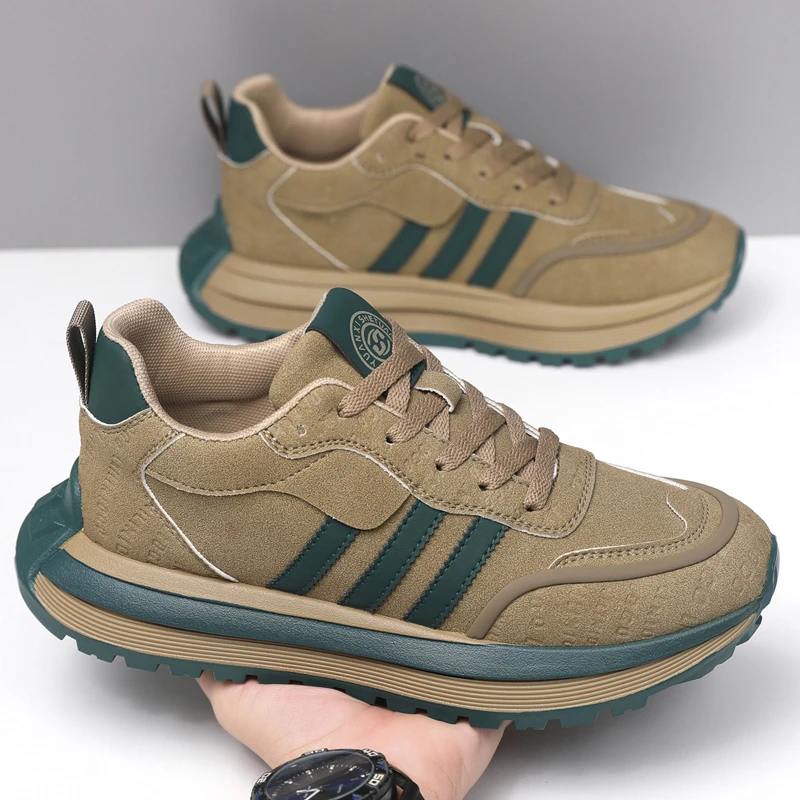 【专柜品质】2025爆款时尚休闲轻便舒适透气百搭男士拼色手工潮鞋