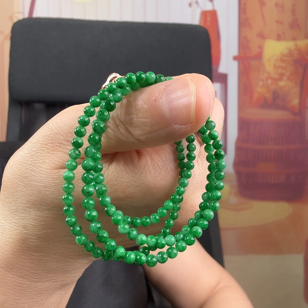 翡翠未镶嵌颈饰圆珠