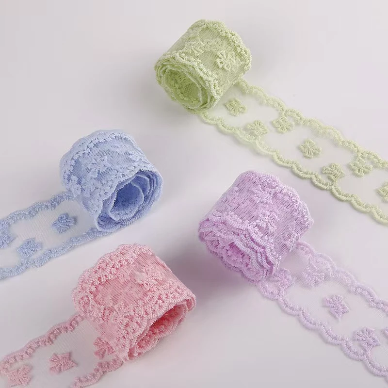 《海燕专属》4cm牛奶纱刺绣花边辅料波浪边镂空刺绣蝴蝶结丝带包装