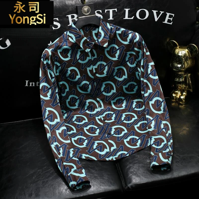 长袖衬衫男帅气高端设计感修身大码衬衣2025春春秋新款欧洲站男装