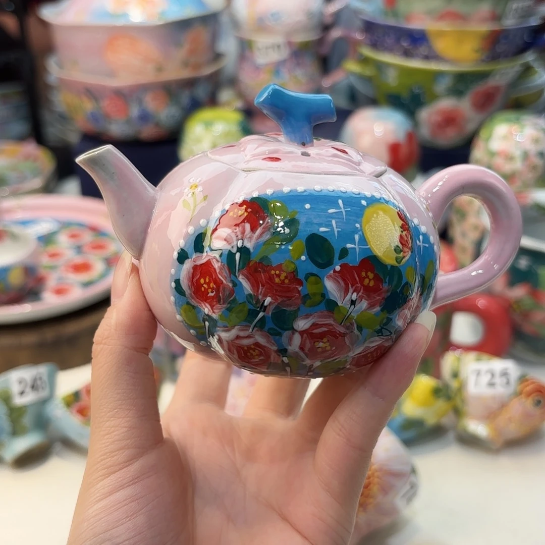 瓷片a^_景德镇手绘高温釉下彩陶瓷茶具