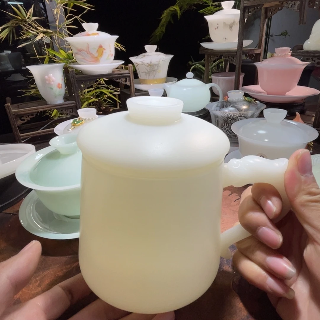 冰晶璞玉素烧办公杯400ml