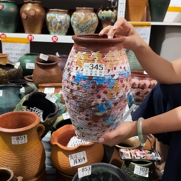 彩绘瓶345高度27口径13