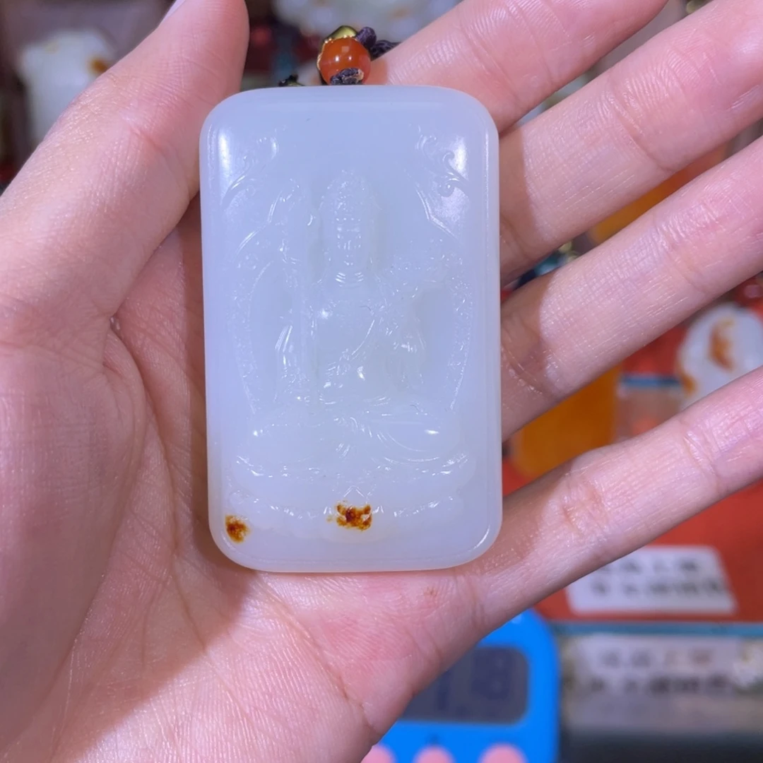 禄***。和田玉未镶嵌挂件