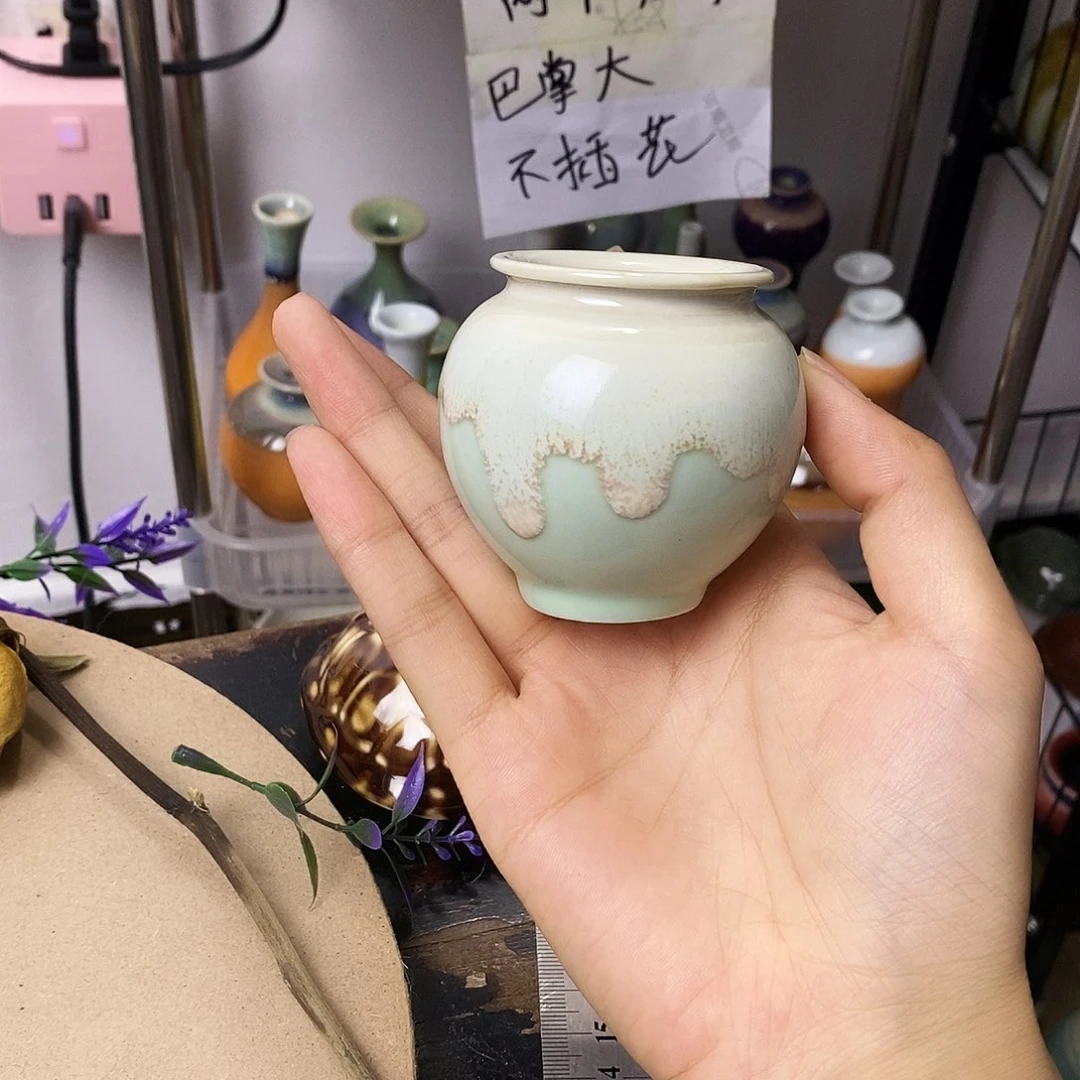 摆件景德镇高温陶瓷小花器