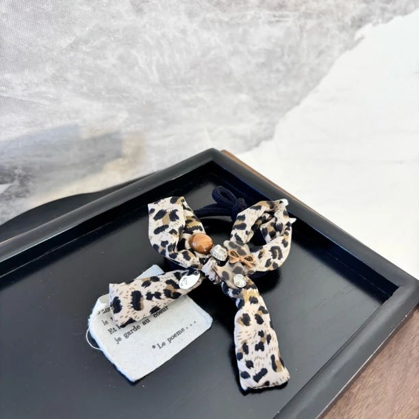 小狗蝴蝶结豹纹发圈FQ390