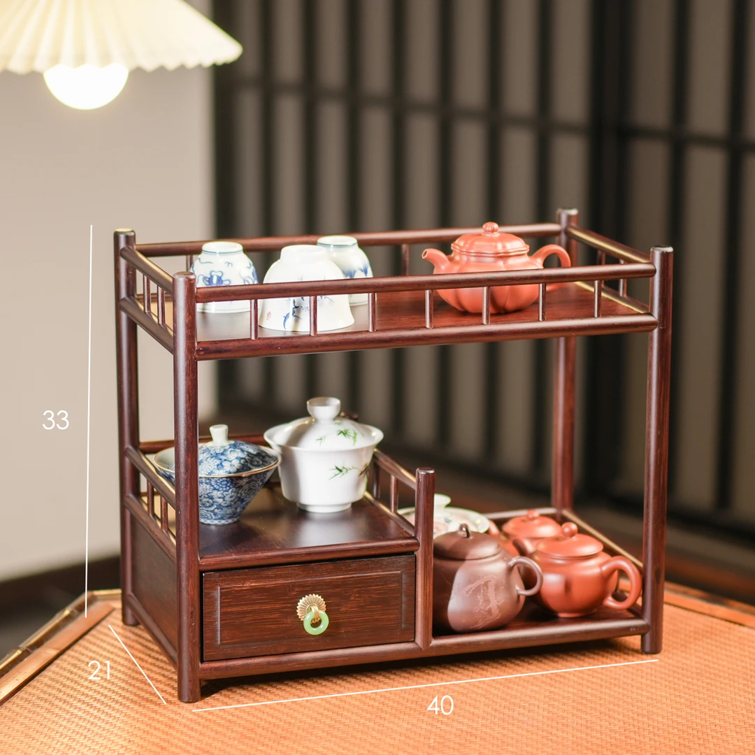 【久香】高山楠竹茶具收纳架茶杯架壶架置物博古架茶棚茶柜